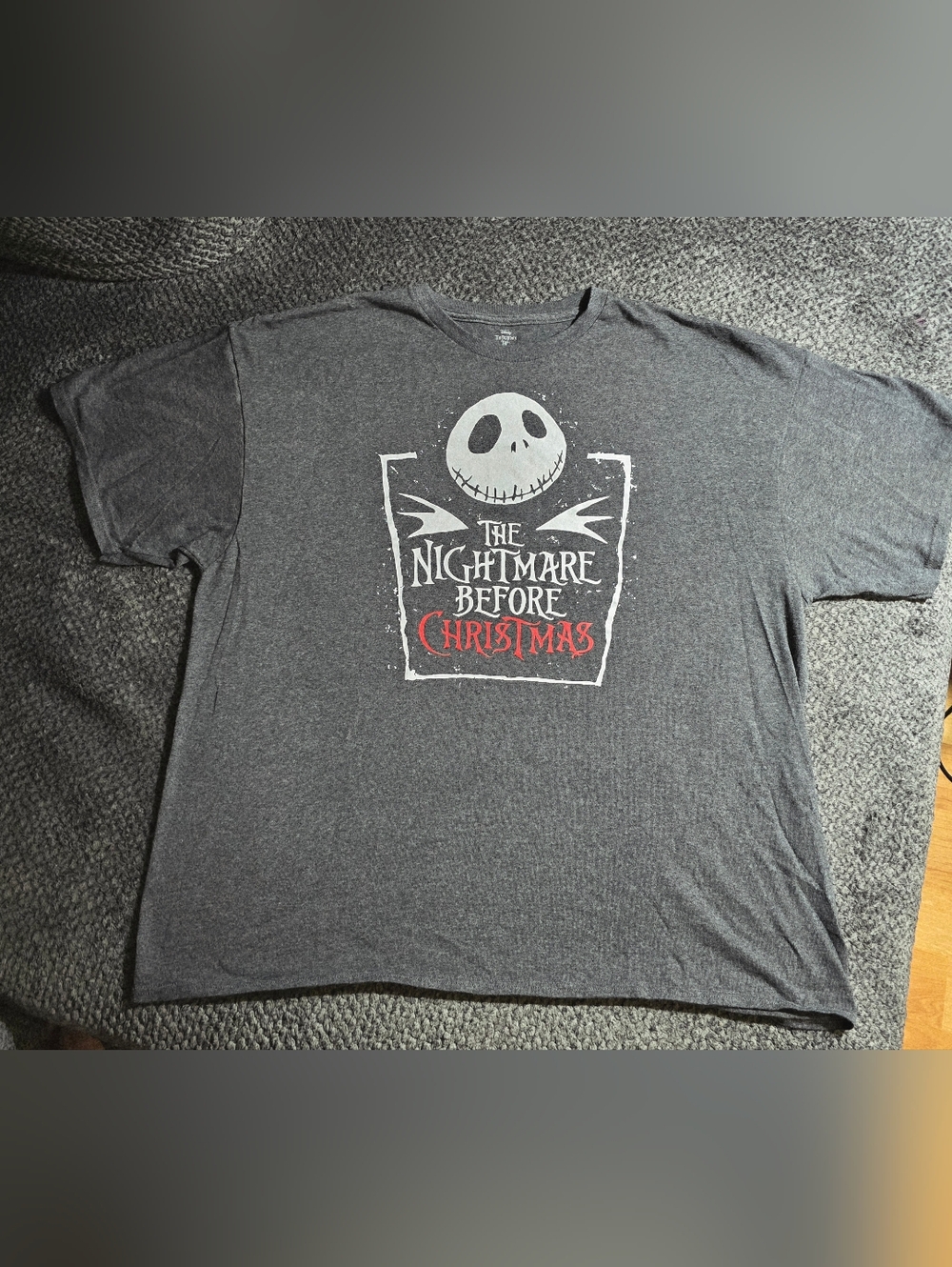 Disney Nightmare Before Christmas Jack Skellington Graphic Tee Men’s 2XL Gray - Picture 2 of 5